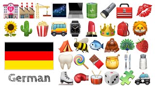 Lerne 400 Wörter  Deutsch mit Emojis  🌻🌵🍿🚌⌚️💄👑🎒🦁🌹🥕⚽🧸🎁 [upl. by Ecnerrot]