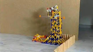 Domino kapla 3 testing a knex trebuchet vs a kapla wall [upl. by Ynohtnaleahcim144]