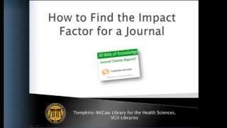 How to Find the Impact Factor for a Journal [upl. by Aenal137]