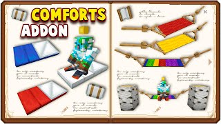 👉 Comforts ADDON para MINECRAFT PEBE ► HAMACAS y SACOS de DORMIR 👨‍🚀👩‍🚀 [upl. by Litsyrk654]