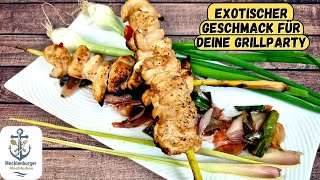 Hähnchen Zitronengras Spieße  Das perfekte Sommer Grillrezept [upl. by Ezra]