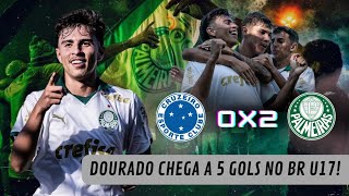 Murilo Dourado marca duas vezes Palmeiras vence Cruzeiro fora e segue 100 no Brasileirão Sub17 [upl. by Eiramrebma]