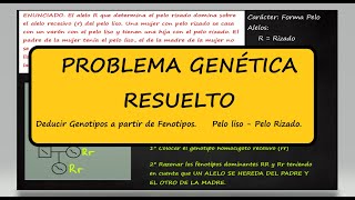 Problema de Genética Deducir Genotipos a partir de Fenotipos en Genealogía Pelo Liso Pelo Rizado [upl. by Eoin]