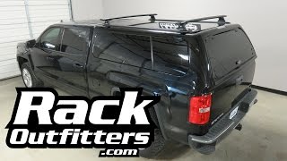 GMC Sierra Camper Shell Topper with Rhino Rack RTC16 Tracks and RLT600 Vortex Roof Rack Cross Bars [upl. by Tila]