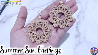 CROCHET “Summer Sun” Earrings  Tutorial [upl. by Isolde]