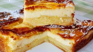 EL POSTRE MÁS RICO Y FÁCIL EN 5 MINUTOS CON 4 MANZANAS y 3 HUEVOS 🍎TARTA DE MANZANA🍏🤤 [upl. by Colman385]