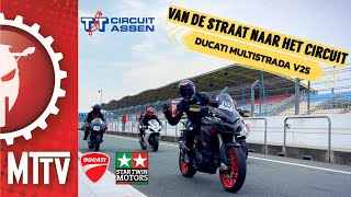 Met een straatmotor op Assen rijden kan dat  Ducati Multistrada V2S  Motor Test TV  2023 [upl. by Annaerda]