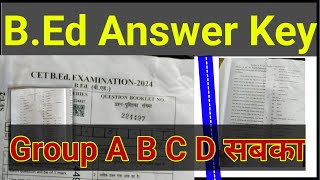 bihar bed entrance exam 2024 answer keybed entrance exam answer keybed exam answer keybed 2024 a [upl. by Christye740]