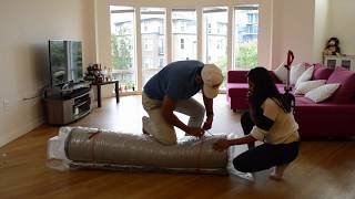 How to move a mattress  How to return mattress  How to compress a mattress using a vacuum bag [upl. by Philps]