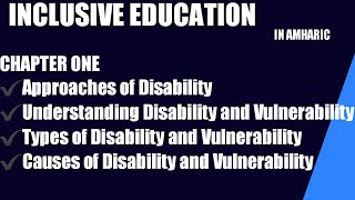 INCLUSIVENESS chapter 1Understanding Basic Terms Disability and Vulnerabilityinclusiveeducation [upl. by Auqinal]