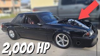 2000 HORSEPOWER 98mm TURBO FOXBODY Coupe [upl. by Eniowtna375]