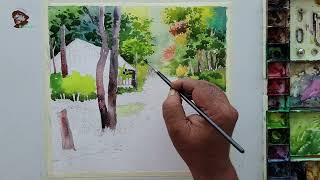 The Beauty of Mixing Colors for Watercolor Scenery watercolorwonders watercolor colormixing [upl. by Vernita112]