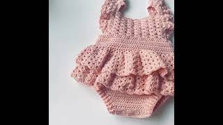 Crochet baby romper dress [upl. by Keith]