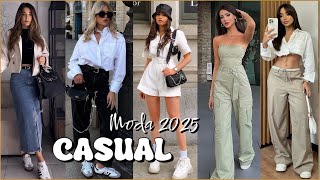 OUTFITS CASUALES DE MODA OUTFITS IDEAS PARA VESTIR CASUAL CON ZAPATILLAS DEPORTIVAS MODA MUJER 2024 [upl. by Oigufer]