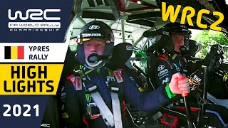 Renties Ypres Rally Belgium 2021  WRC2 HIGHLIGHTS Day 2  Co Driver Uses Handbrake [upl. by Dukie]