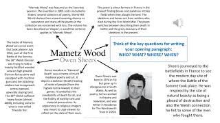 Mametz Wood poem analysis  Eduqas style [upl. by Gilly]