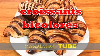 Croissants medialunas y napolitanas bicolores  Toda la técnica completa [upl. by Adelle]