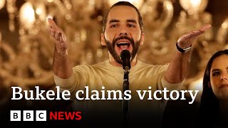 El Salvador President Nayib Bukele claims election victory  BBC News [upl. by Nananne]