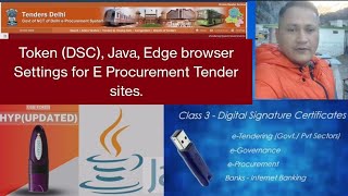 E tendering eprocurement portal  DSC token JAVA Edge Browser settings  2023 [upl. by Ixela]