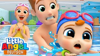 Das Lied vom Schwimmen  Kinderlieder und Cartoons  Little Angel  Moonbug Kids Deutsch [upl. by Turino831]