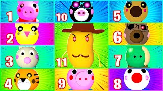 ROBLOX PIGGY ALL 11 ENDINGS [upl. by Nahgaem]