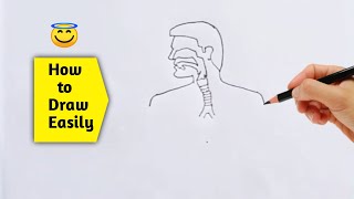 How to Draw Respiratory System step by stepeasily  easy way to draw respiratory system [upl. by Naujek804]