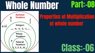 properties of multiplication of whole numbers class 6  multiplication properties of whole numbers [upl. by Becket]