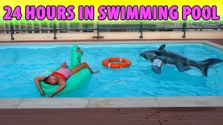 24 Hours in my ROOF TOP SWIMMING POOL Overnight Challenge [upl. by Fari190]