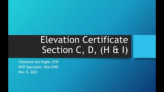 Elevation Certificates Section C D HI [upl. by Lessig307]