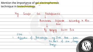 Mention the importance of gel electrophoresis technique in biotechnology [upl. by Vrablik]