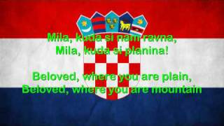 Croatia National Anthem English lyrics [upl. by Quennie]