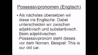 Possessivpronomen Englisch [upl. by Mendelson775]