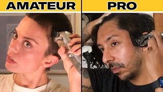 Pro Barber Teaches Amateurs How to Shave Their Heads  GQ [upl. by Fiester52]