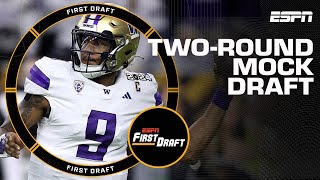 TwoRound Mock Draft w Field Yates amp Mel Kiper Jr  First Draft [upl. by Dione]