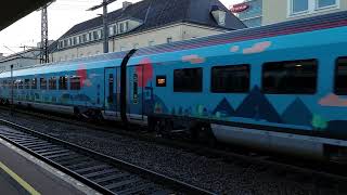 CD Railjet 1216 237 mit Klimaticket Railjet Garnitur hinten 1116 225 als RJ nach Wien in Wels Hbf [upl. by Eadrahc]