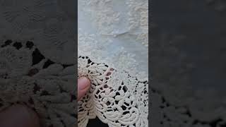 guipure lace trim edged embroidery fabric 1 [upl. by Kere]