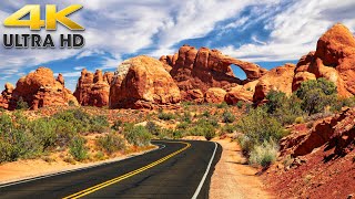 15 Hours of Scenic Desert Driving Through Arches National Park 4K Moab Utah [upl. by Negiam]