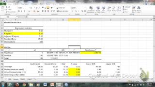 Multiple Regression Interpretation in Excel [upl. by Adnamar522]