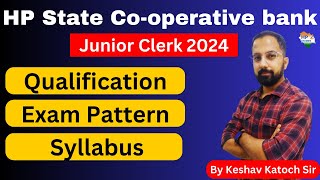 HPSCB Junior Clerk 2024  Qualification Exam Pattern amp Syllabus  Complete detail hpscb ibps [upl. by Eneloj]