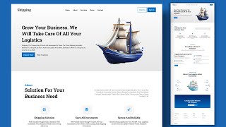 Build A Responsive Shipping website Design using HTML CSS And JavaScript [upl. by Hada]