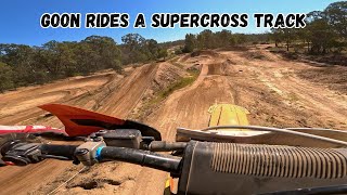 Goon Rides A Supercross Track Nearly Ends Bad [upl. by Imnubulo305]