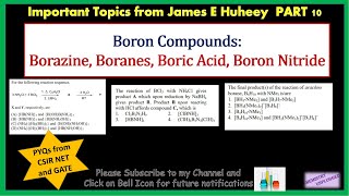 Boron Compounds Borazine Boranes Boric Acid Boron Nitride [upl. by Sylado]