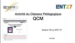 Activité 9 Question QCM SKOLENGO KOSMOS ARSENE 76 ENT27 [upl. by Kenrick]