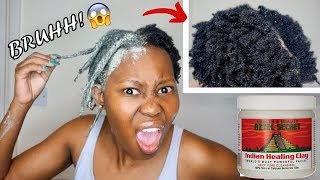 I TRIED BENTONITE CLAY MY ON 4C NATURAL HAIR AZTEC HEALING CLAY [upl. by Wixted]