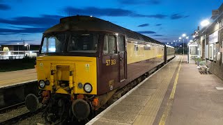 Scarborough Castle Class 57 Northern Belle Pullman train in Great Yarmouth [upl. by Couhp978]