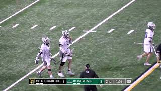 Stevenson Mens Lacrosse  Nolan Enneguess RapidFire Goal vs Colorado College 22622 [upl. by Sampson]