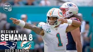 New England Patriots vs Miami Dolphins  Semana 8 NFL 2023  NFL Highlights Resumen en español [upl. by Lanni]