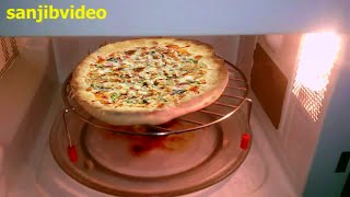 How to make Chicken Pizza  step by step in Microwave Oven [upl. by Shay419]