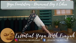 YOGA FOUNDATIONS  How to do Down Dog and Cobra withessentialyogawithfrayah [upl. by Isbella]