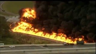 Caminhão de combustível tomba e explode em rodovia de SP [upl. by Nirik19]